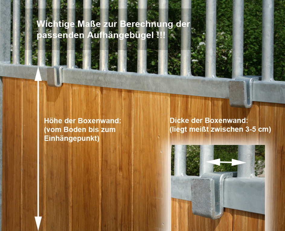 Berechnung der Maße für die passenden Aufhängebügel.