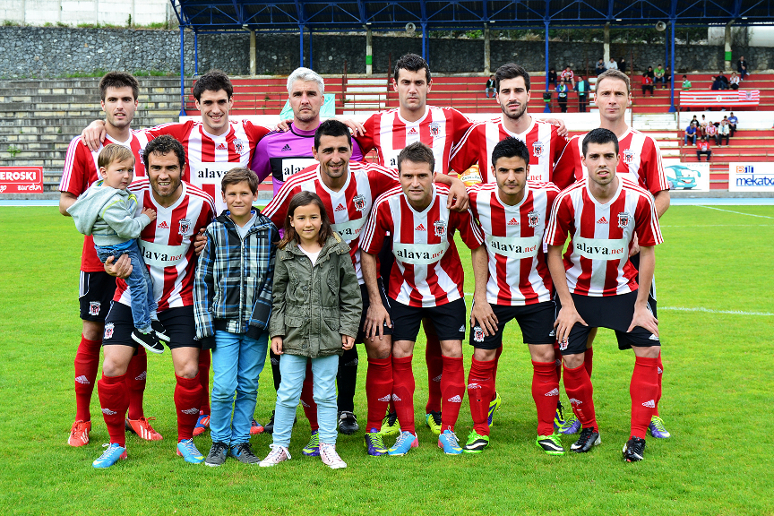 Laudio 2013-14. Última alineación en 2ªB ante el Toledo.