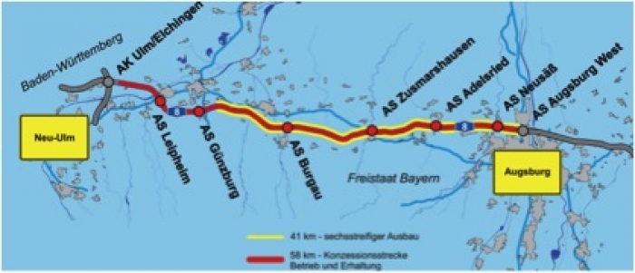 BAB A 8 Ulm - Augsburg