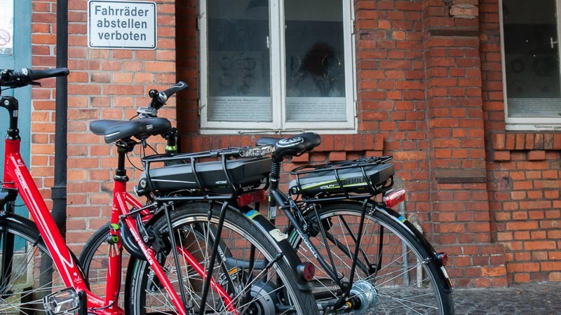 Foto: Andreas Hartwig, Bild zeigt ein Fahrrad von Zweirad Kehlenbeck auf dem Nordwolle-Gelände in Delmenhorst, Bildstrecke "unterwegs in Delmenhorst"