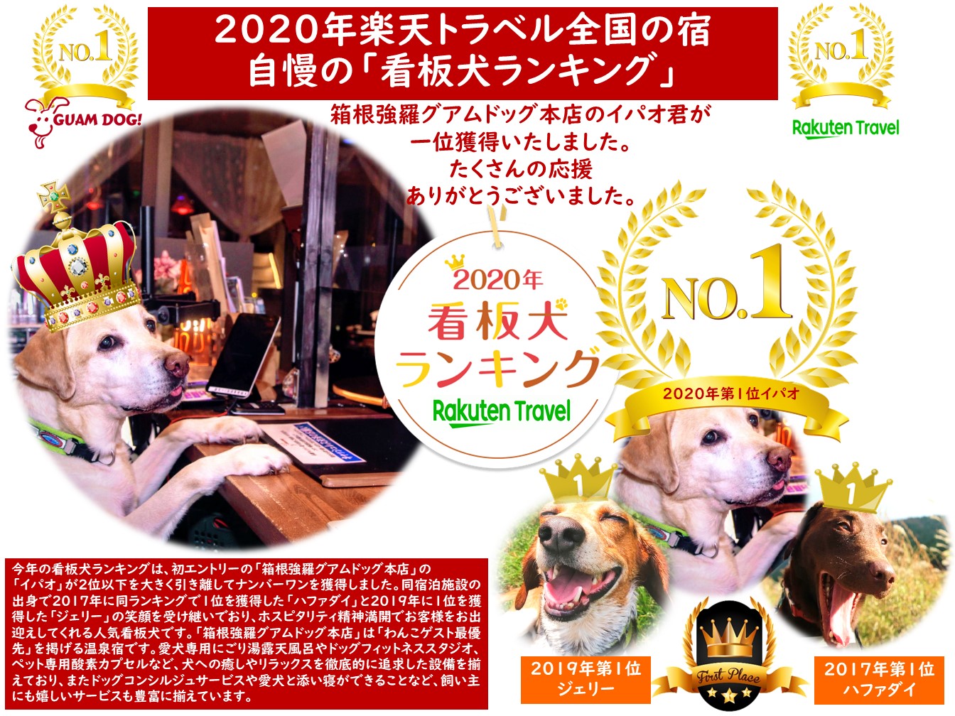 楽天トラベル 全国の宿自慢の 看板犬ランキング 箱根強羅グアムドッグ本店公式サイト 神奈川箱根 犬と一緒に寝れる 旅館 ペット 温泉 楽天トラベル 全国の宿自慢の 看板犬ランキング 箱根強羅グアムドッグ本店公式サイト 神奈川箱根 犬と一緒に寝れる 旅館 ペット 温泉