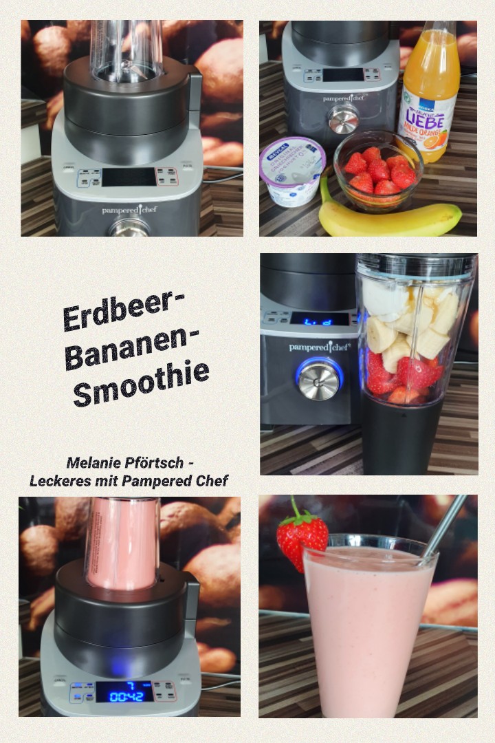 Erdbeer-Bananen-Smoothie mit frischen Früchten aus dem Deluxe Blender