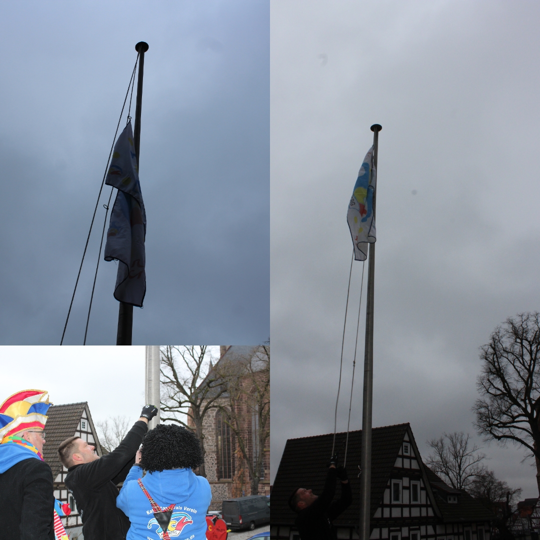 die KCV-Flagge wird gehisst