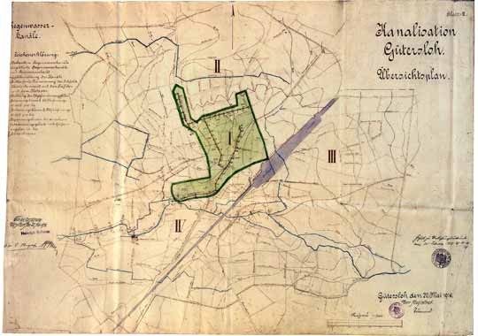 Übersichtsplan der Regenwasserkanäle, 1914