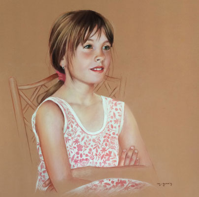 La robe à fleurs 60 X 60 cm