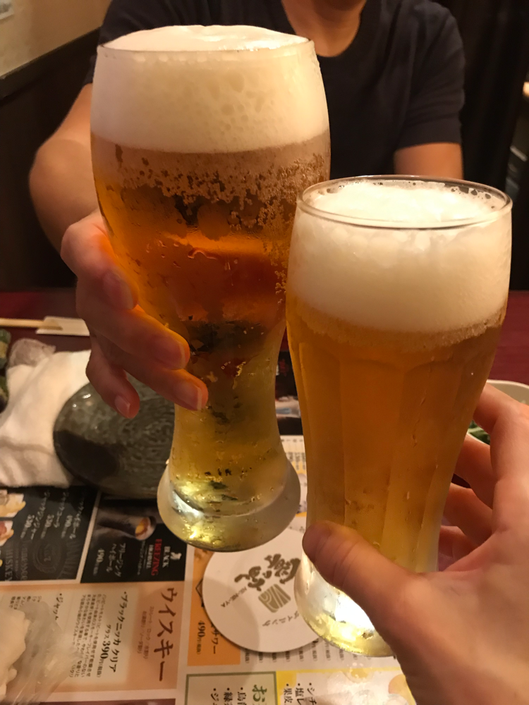 花火の後の生ビール♪