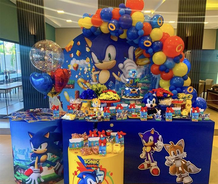 decoracion globos de sonic