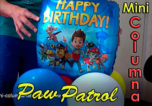 mini columna de globos paw patrol