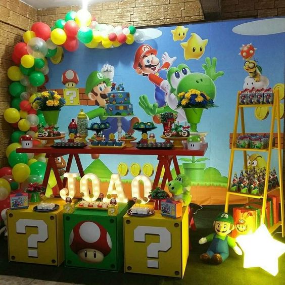 mesa de dulces mario bros