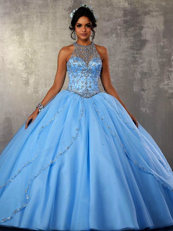 Vestidos de 15 años color azul claro deals