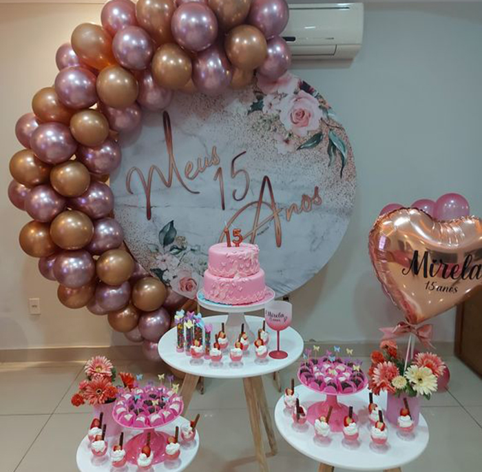 mesa de dulces para quinceañera