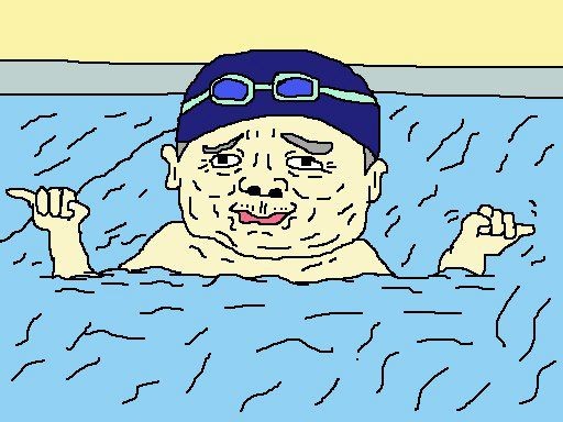 本日の水中ウォーキング、最後の４セット目３００ メートルくらいで左足太腿内側がつり、リタイア。 で、今日は両方の小指を立てて歩く坂上二郎さんの ような方がいますた。飛びます、飛びます。 【制作日／2013年3月16日】