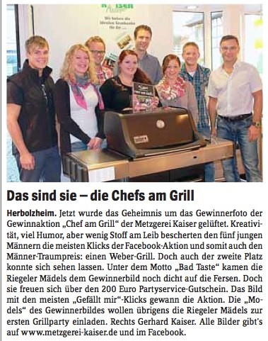 Unsere Gewinner der CHEF AM GRILL Aktion
