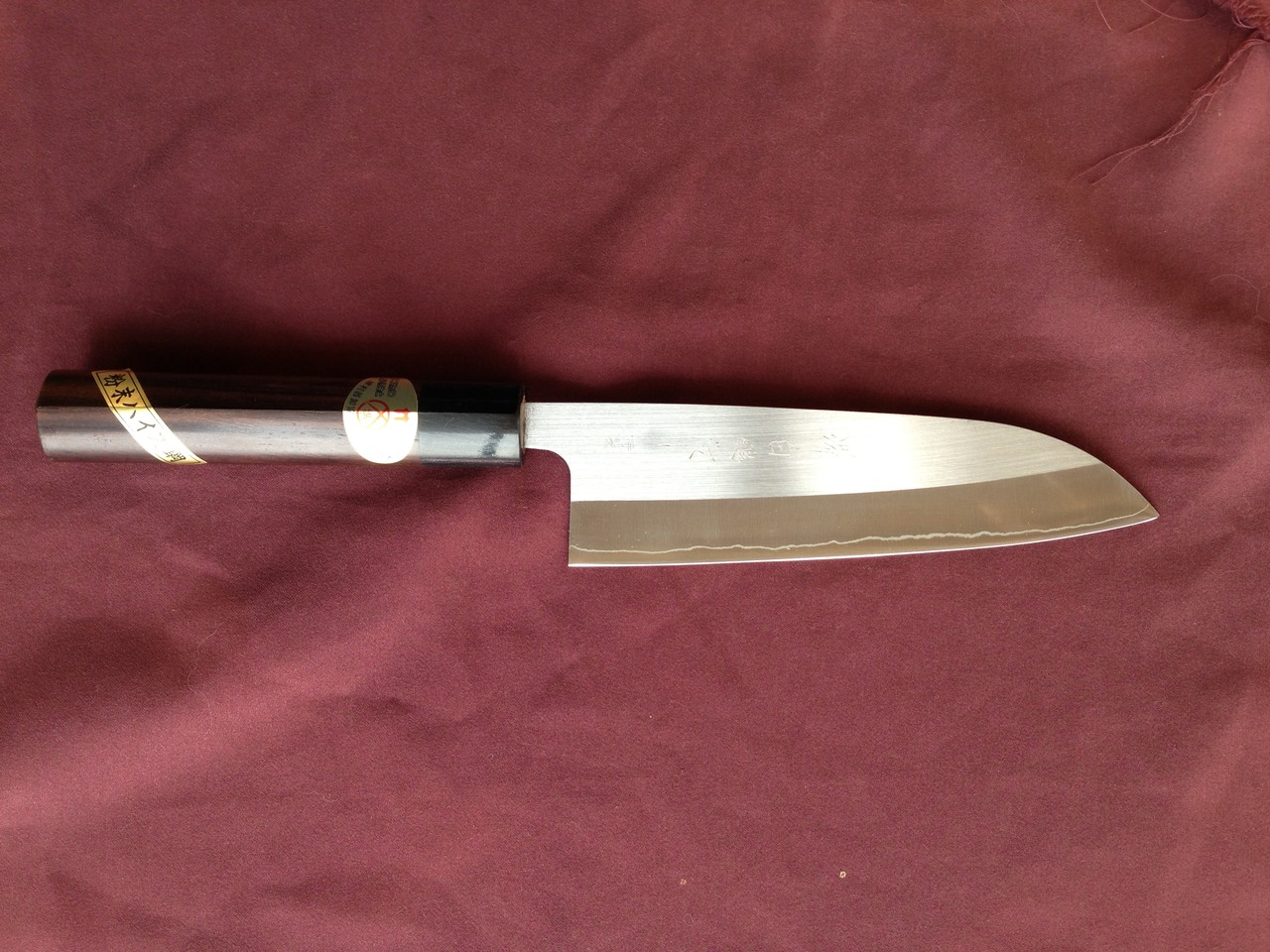 堺白鶴作　菜切　包丁　粉末ハイス鋼(SRS13) 紫檀白水牛八角柄 堺 白鶴 粉末ハイス鋼P柄（打ち刃） - 「研匠」光三郎 包丁の販売