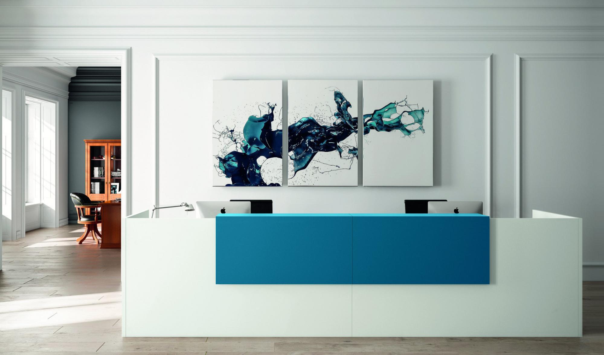 Reception frontale modello Color con mensola centrale a contrasto