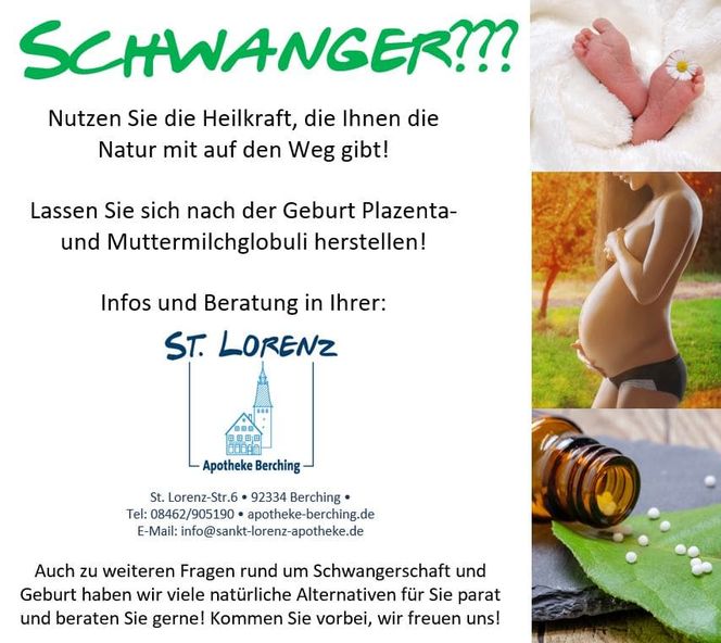 Die St. Lorenz-Apotheke Berching unterstützt sie natürlich natürlich und homöopathisch.