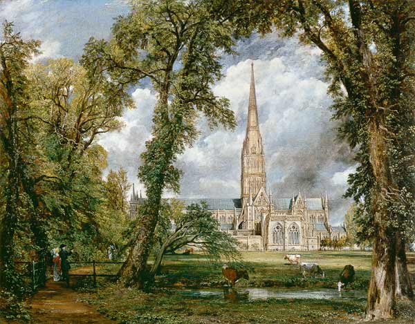 John Constable, La cattedrale di Salisbury vista dai giardini del vescovo, 1823