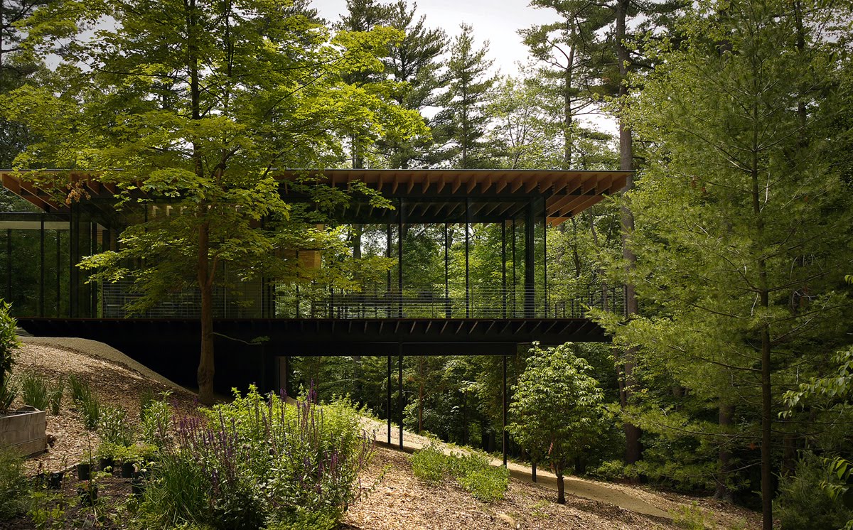  Glass Wood House in Connecticut di Kengo Kuma
