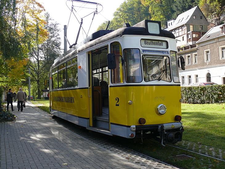 Bad Schandau Triebwagen der Kirnitzschtalbahn © W. Thiele 2012