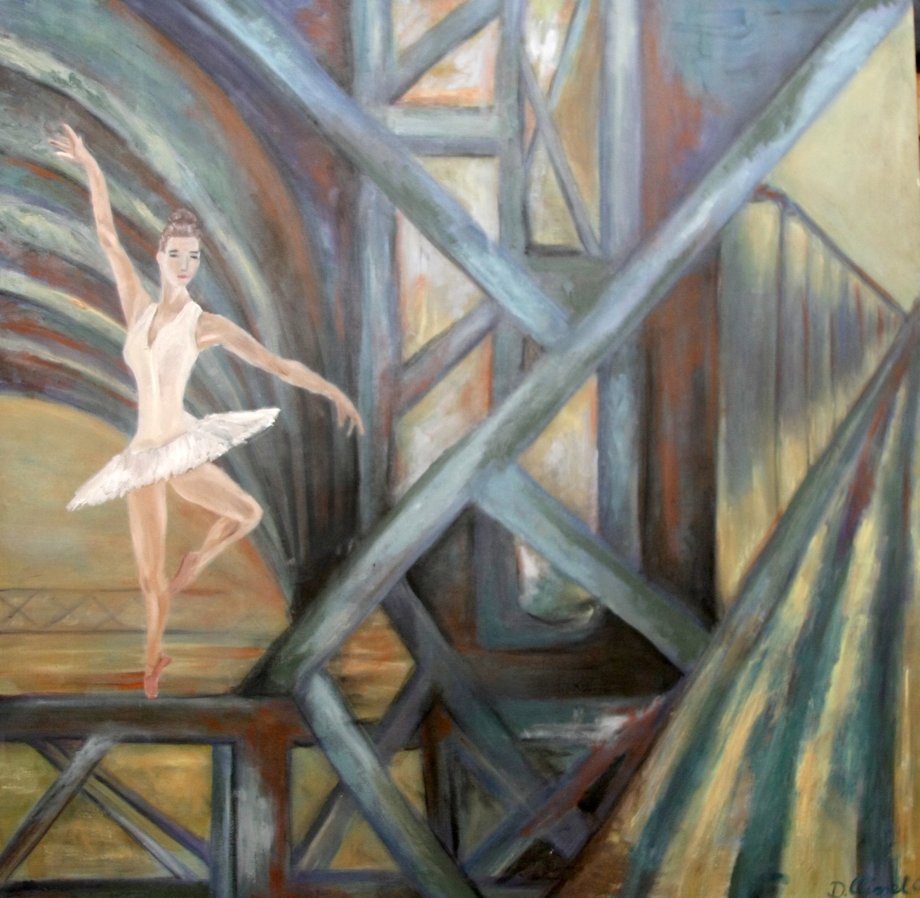 Ballett-Tänzerin 100 x 100 cm