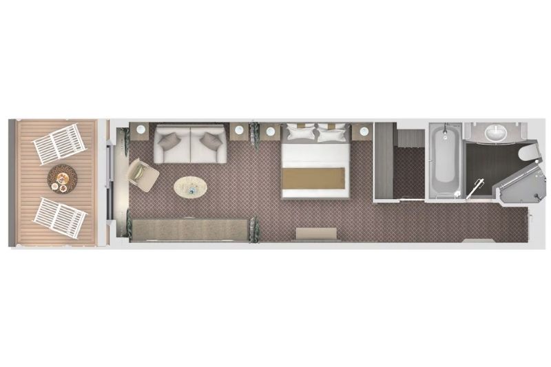 Silversea Silver Dawn Deluxe Veranda Suite Grundriss