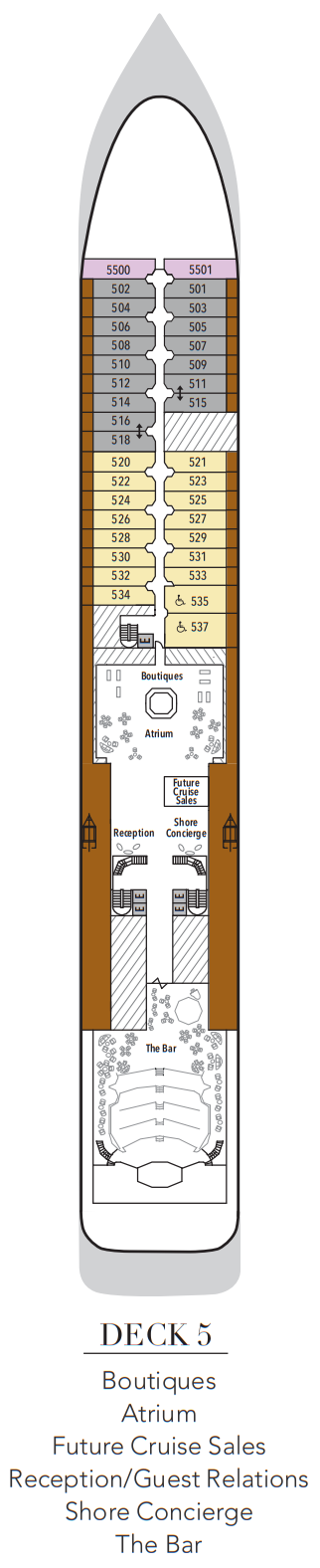 Silversea Silver Shadow Deckplan Deck 5