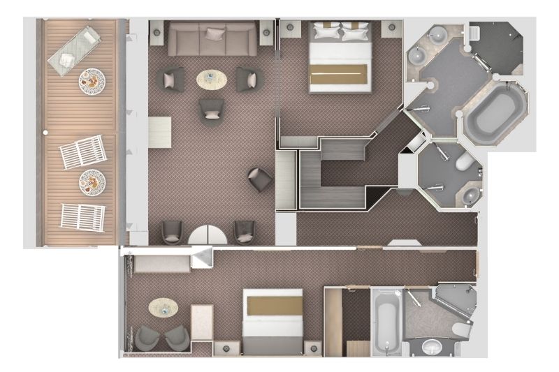 Silversea Silver Moon Silver Suite Grundriss