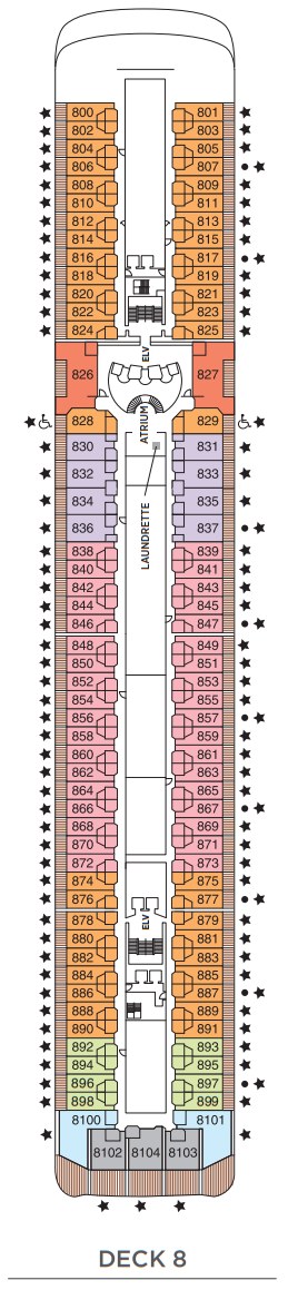 Regent Seven Seas Mariner Deckplan Deck 8