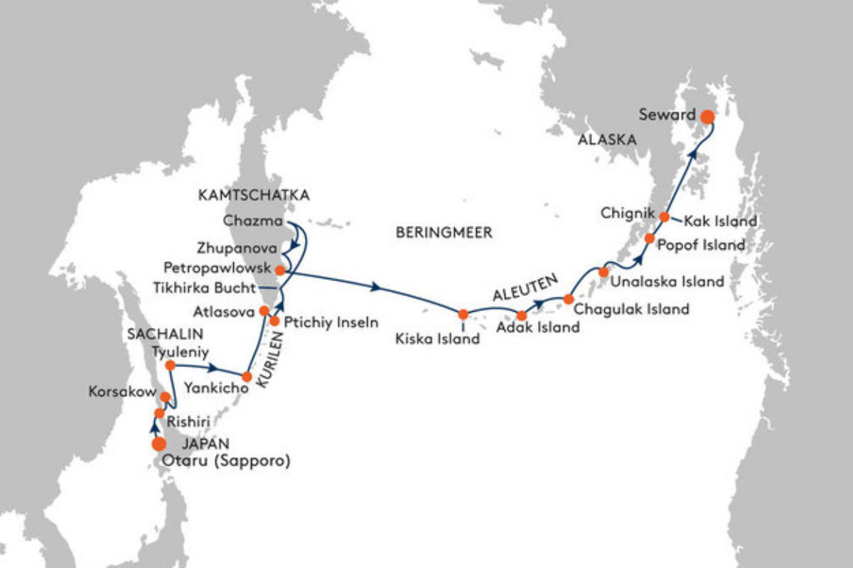 Mit den HANSEATIC Schiffen von Otaru nach Seward