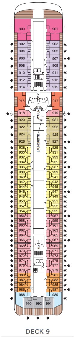 Regent Seven Seas Mariner Deckplan Deck 9