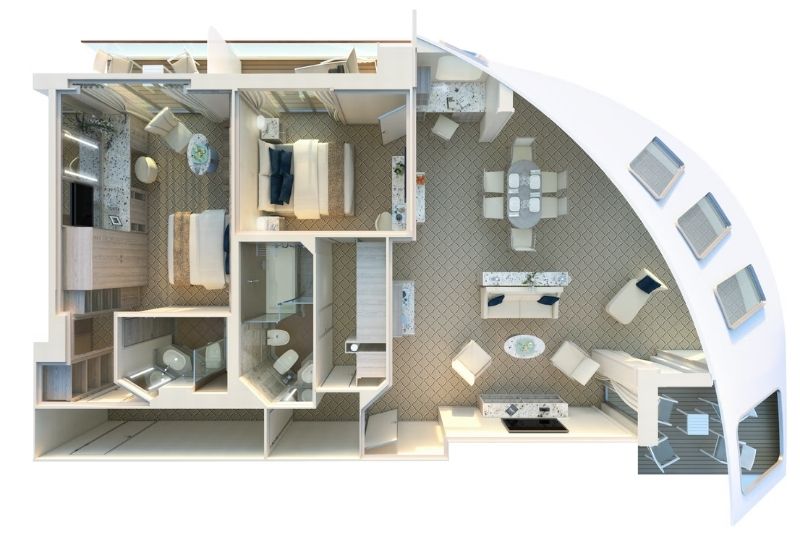 Silversea Silver Wind Grand Suite Grundriss
