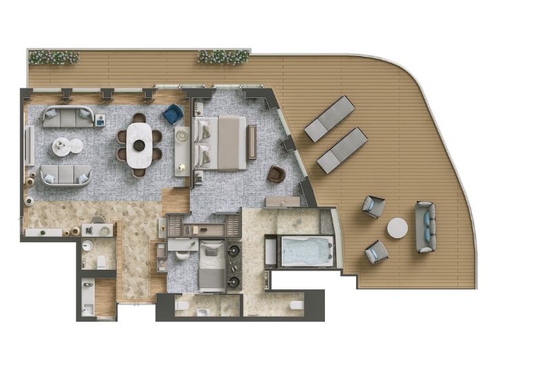 Silversea Silver Endeavour Grand Suite Grundriss