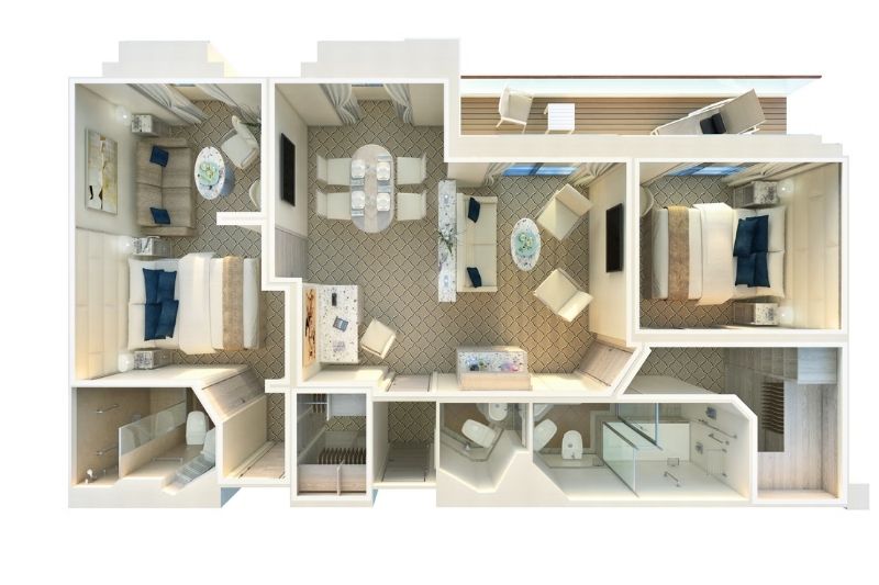Silversea Silver Wind Owner's Suite Grundriss