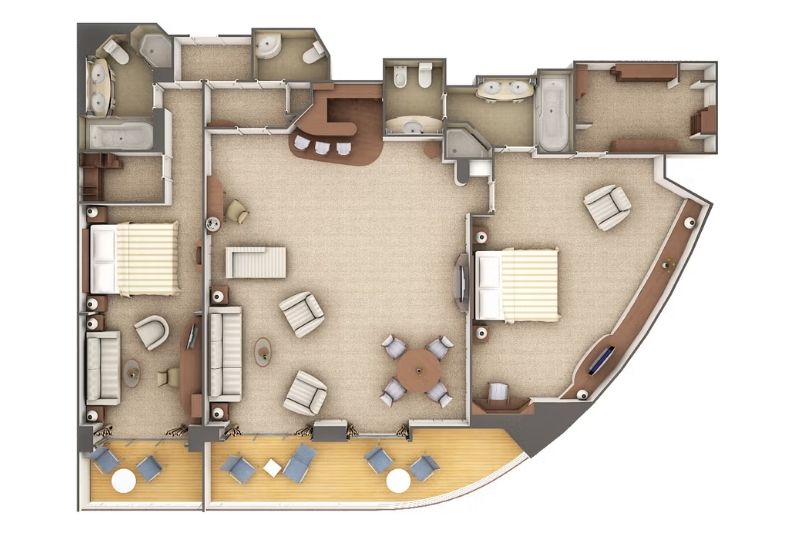 Silversea Silver Shadow Grand Suite Grundriss