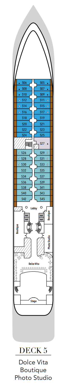 Silversea Silver Cloud Deckplan Deck 5