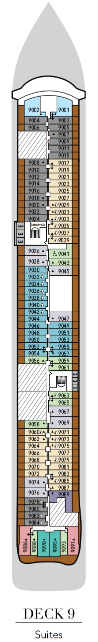 Silversea Silver Ray Deckplan Deck 9
