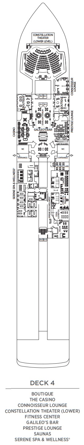 Regent Seven Seas Prestige Deckplan Deck 4