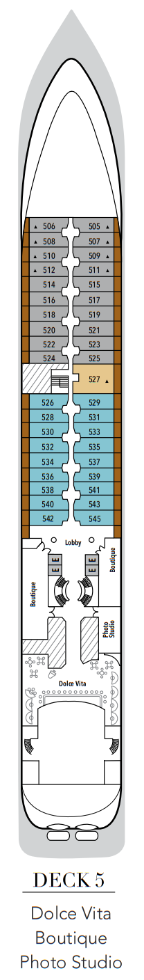 Silversea Silver Wind Deckplan Deck 5