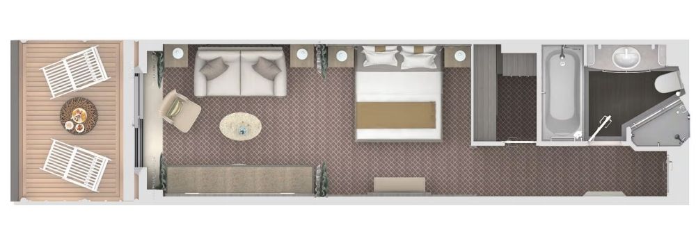 Silversea Silver Moon Superior Veranda Suite Grundriss