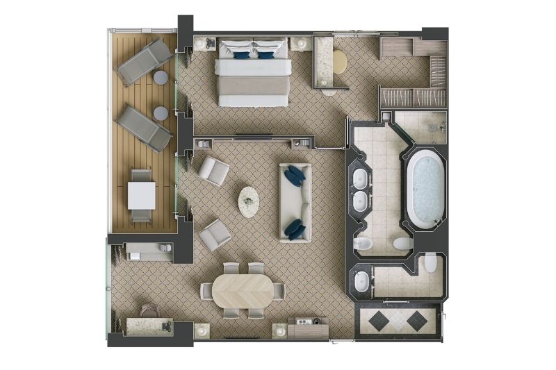 Silversea Silver Spirit Owner's Suite Grundriss