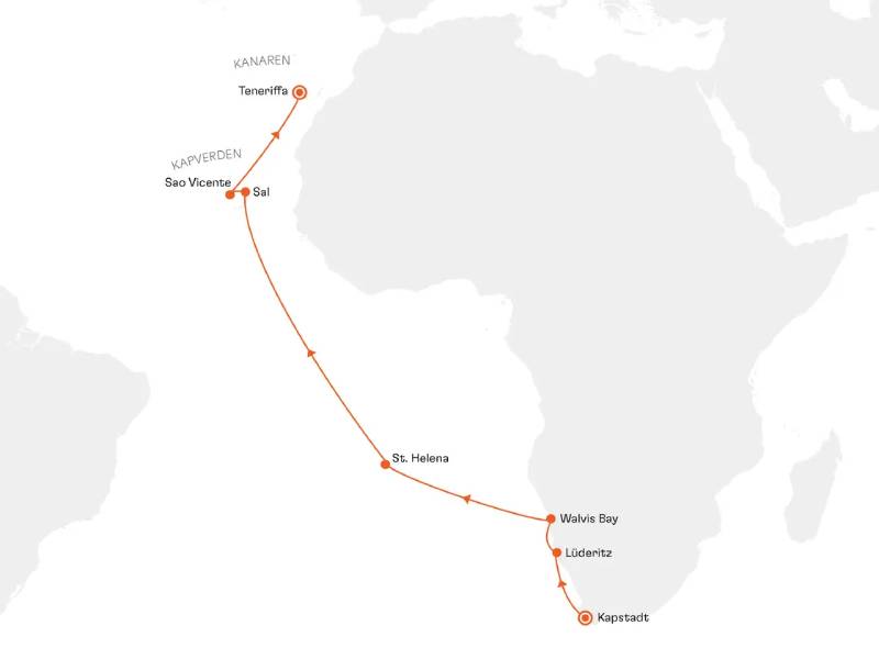 MS Europa 2 von Kapstadt nach Teneriffa Reise EUX2761 03.07.2027-21.07.2027 (18 Tage)
