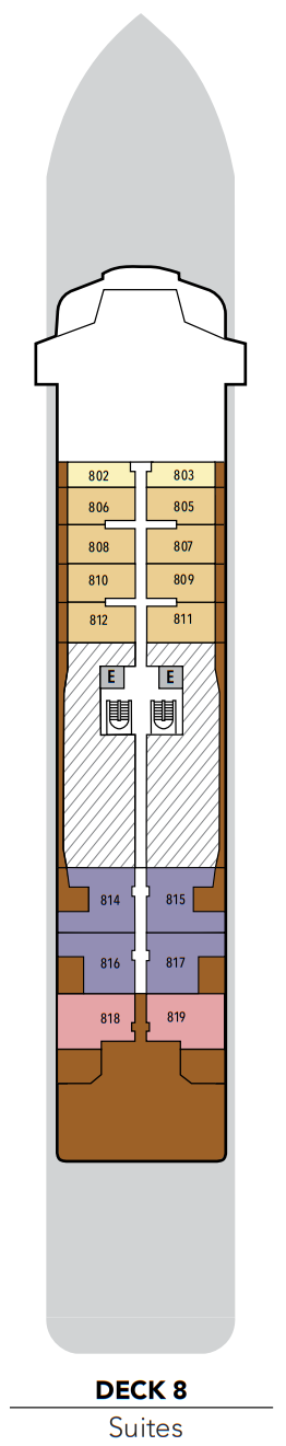 Silversea Silver Endeavour Deckplan Deck 8