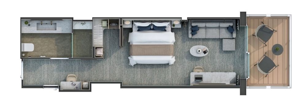 Silversea Silver Ray Classic Veranda Suite Grundriss