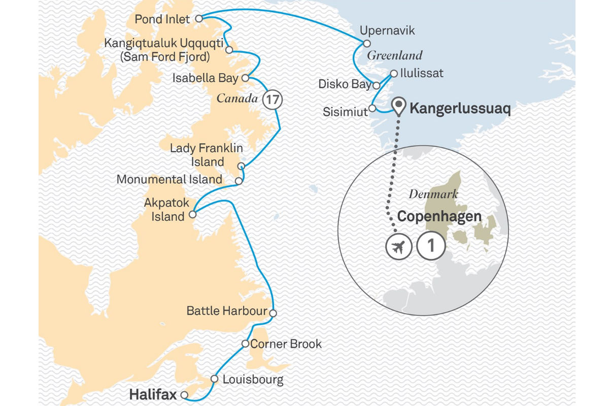 Grönland von Kopenhagen nach Kopenhagen