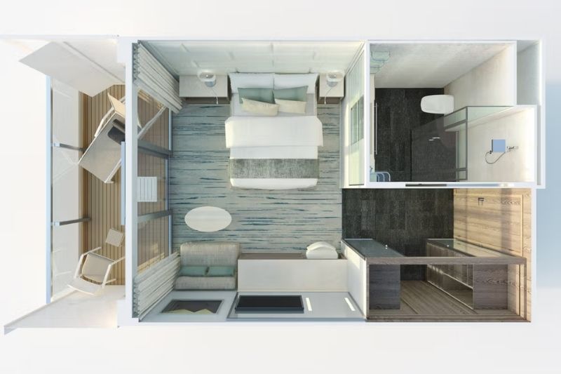 Silversea Silver Origin Classic Veranda Suite Grundriss
