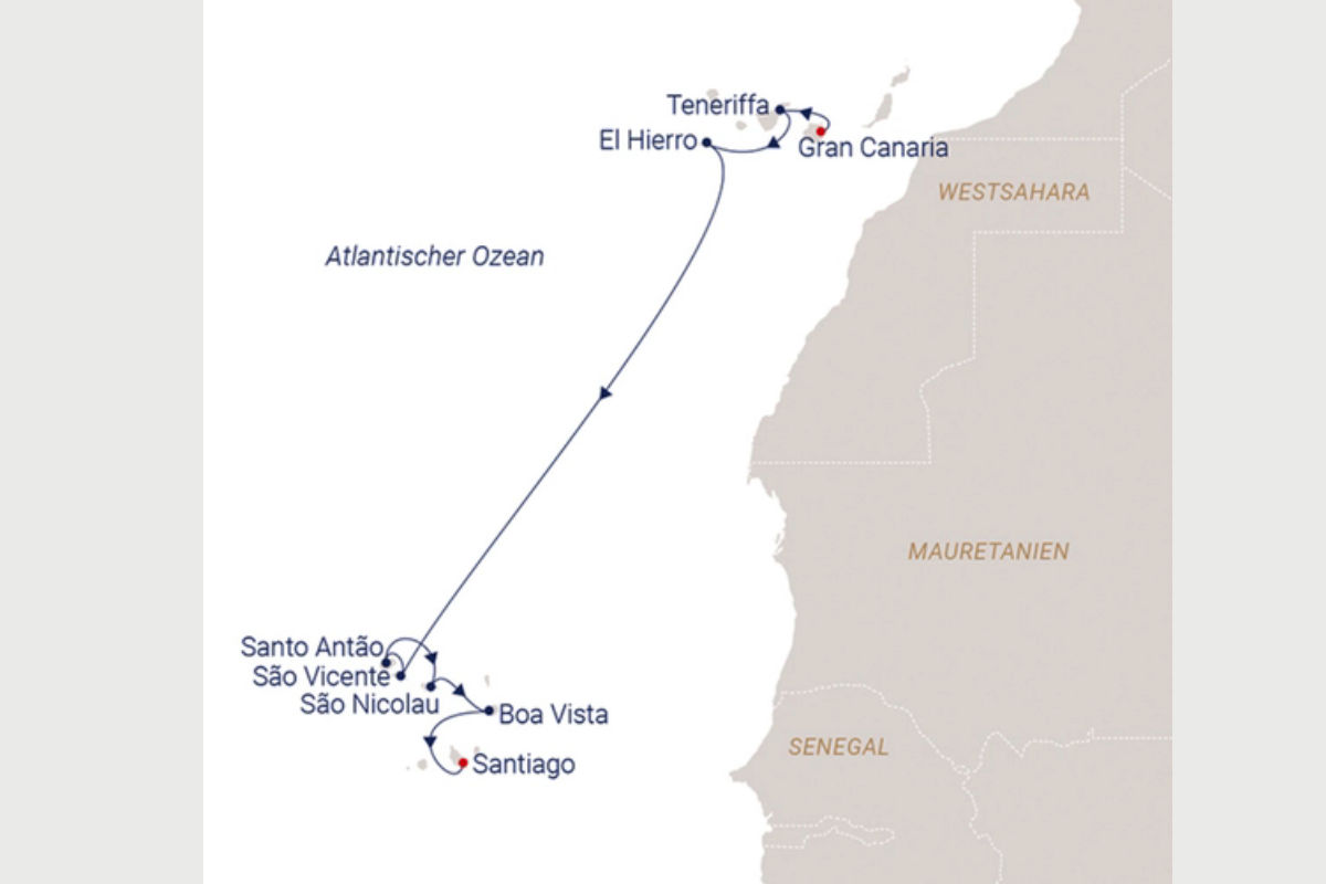 Kap Verde mit dem Luxus-Segelschiff