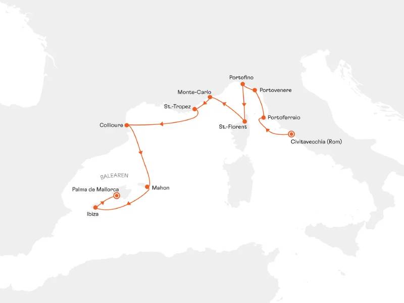 MS Europa 2 von Civitavecchia/Rom nach Palma de Mallorca Reise EUX2714 03.08.2027-15.08.2027 (12 Tage)