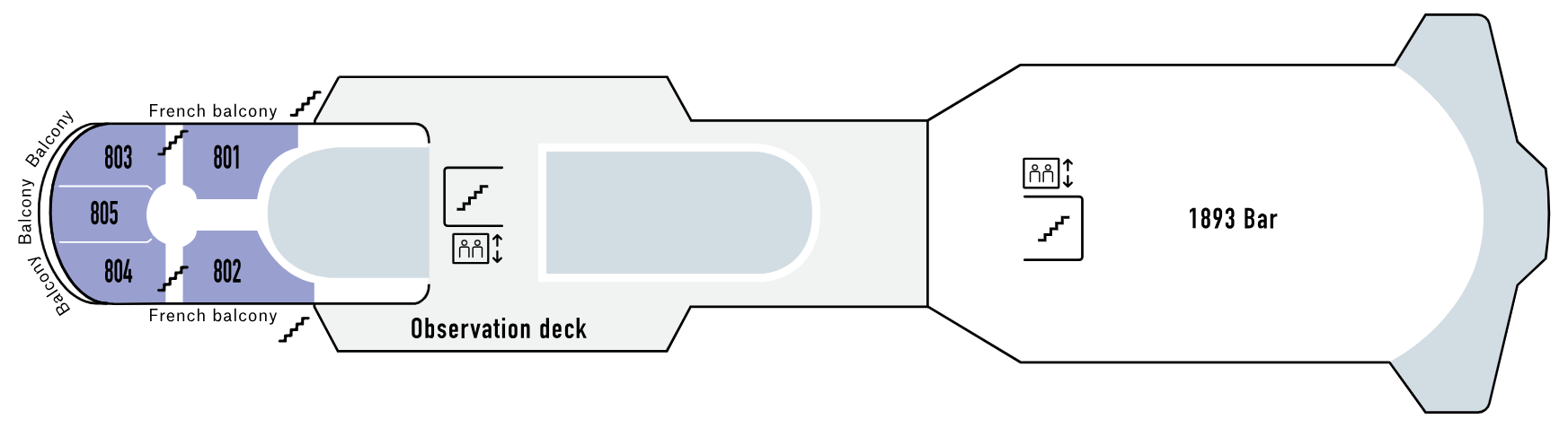Hurtigruten MS Finnmarken Deckplan Deck 8