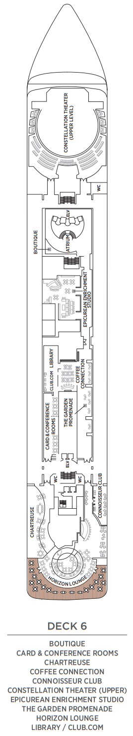 Regent Seven Seas Mariner Deckplan Deck 6