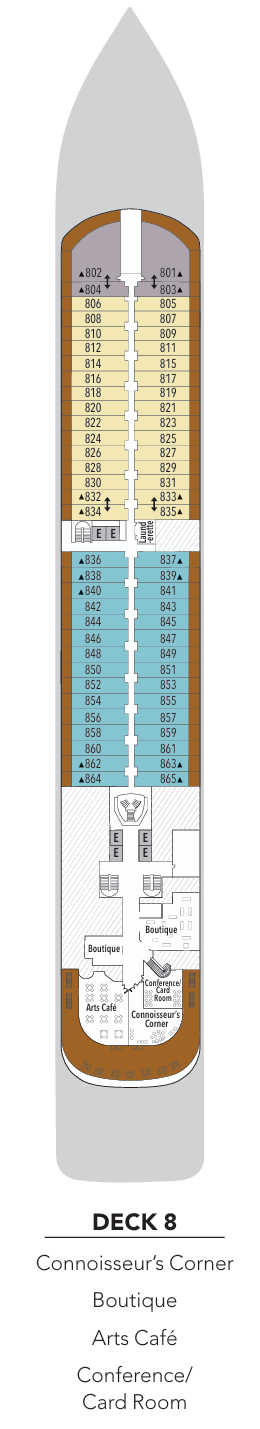 Silversea Silver Muse Deckplan Deck 8